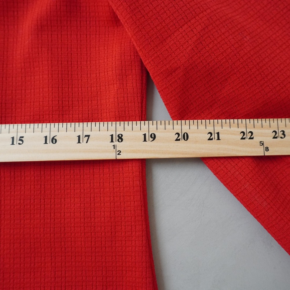 Vintage Sears Roebuck Top 14 Womens Medium 70s Red Knit Dagger Collar USA Made - Picture 6 of 7